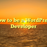 How to be a WordPress Developer
